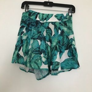 Mahina Leaf Print High Waisted Shorts